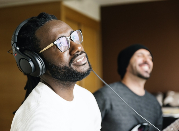Artists producing music.