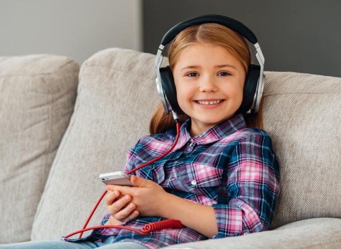 Little cutie loves music.