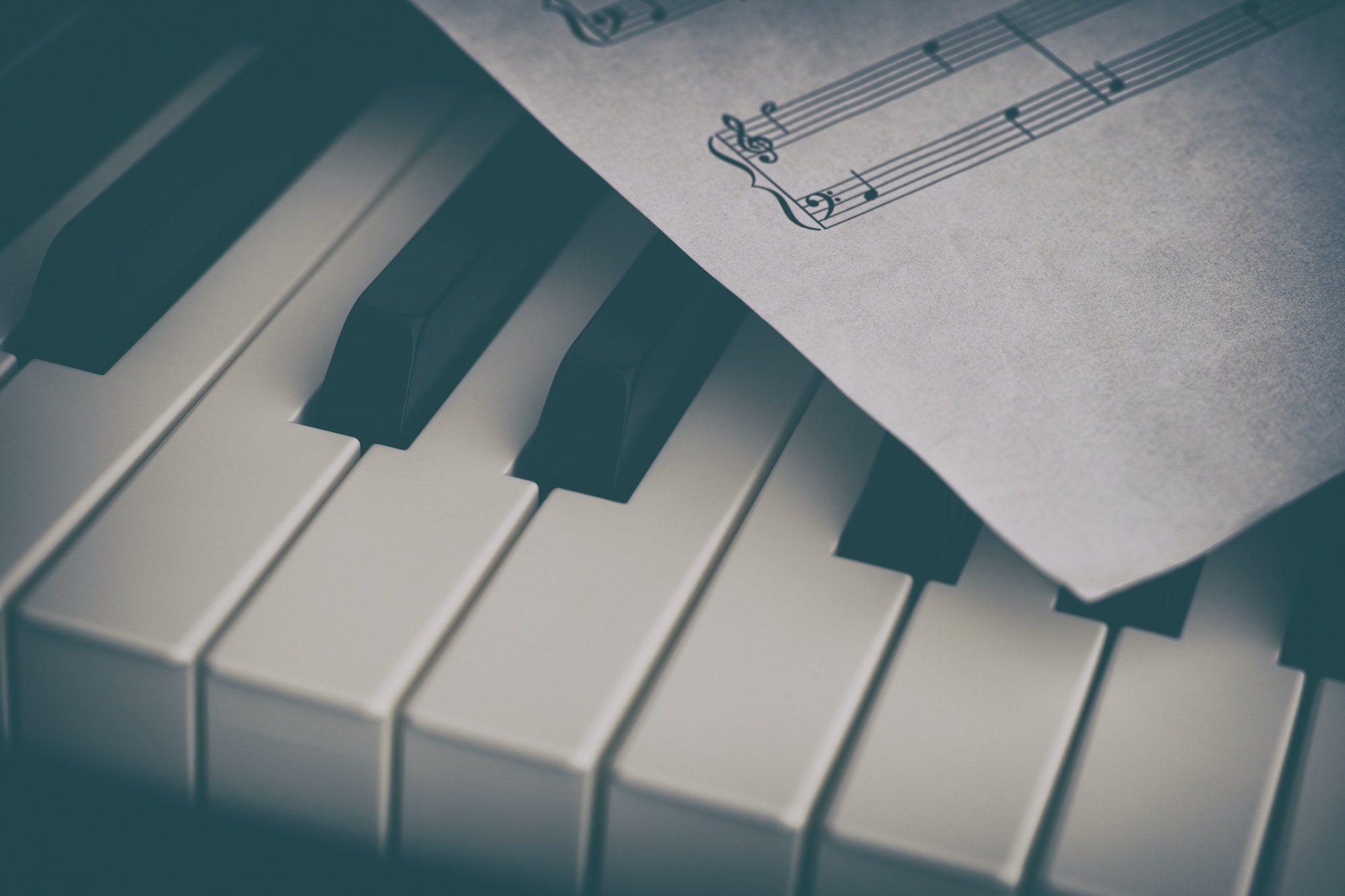 Piano and sheet music paper